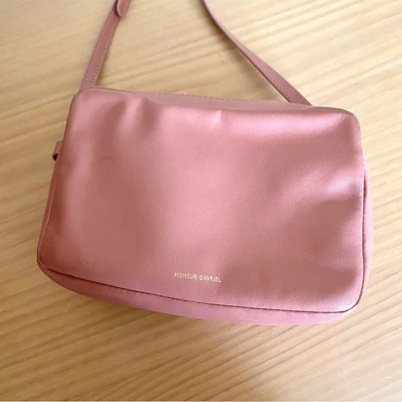 Mansur Gavriel Double Zip Leather Crossbody Bag blush pink - Picture 4 of 16
